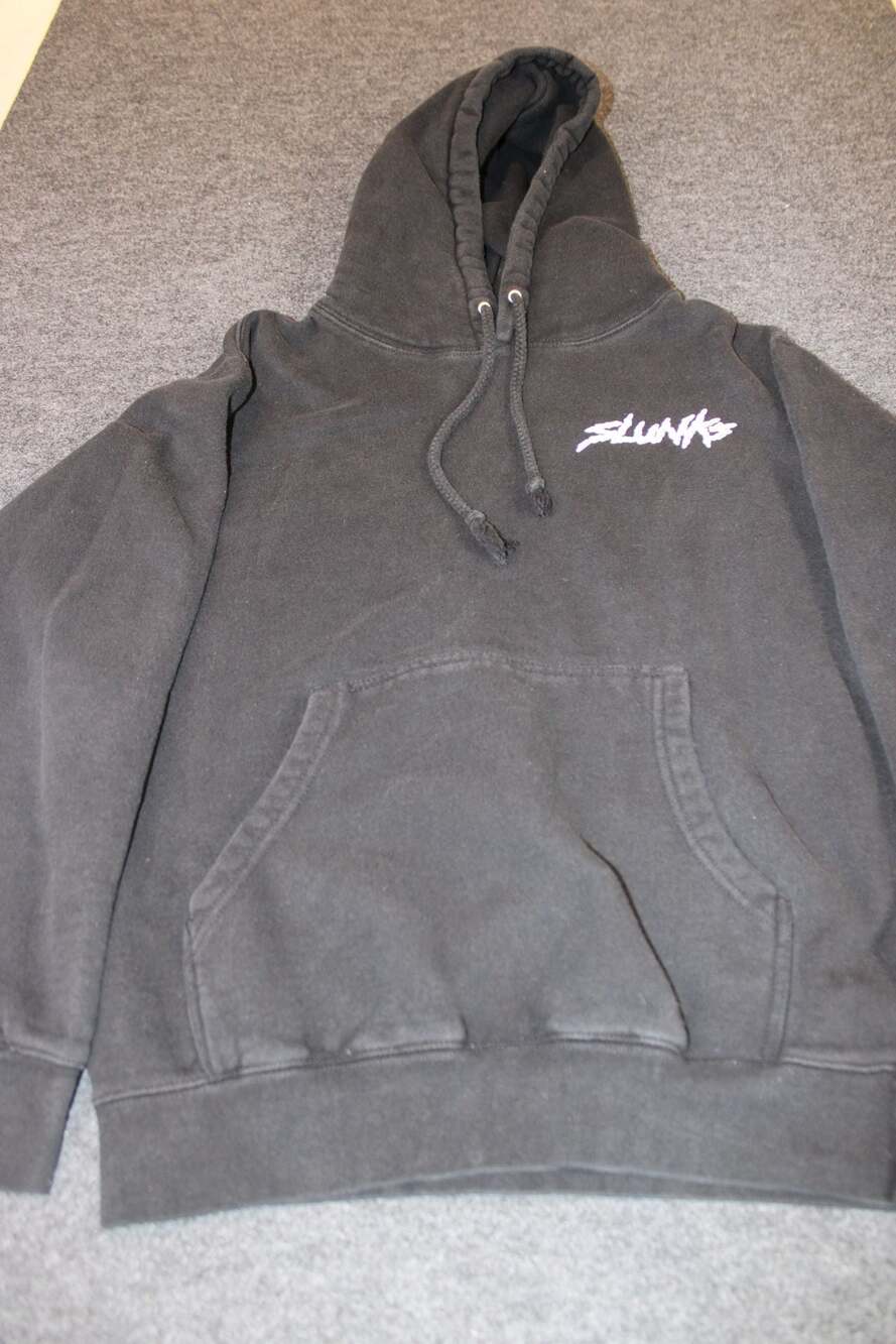 Slunks Black Pullover Hoodie with White Chest Logo